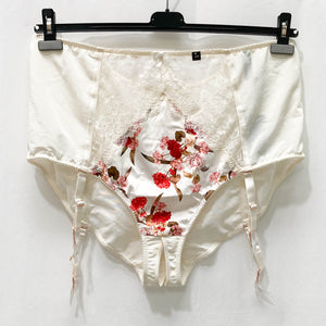 Fox & Royal by City Chic Ivory Floral Print Suspender Brief UK 24
