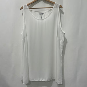 Evans White Strappy Tiered Tank Top UK20