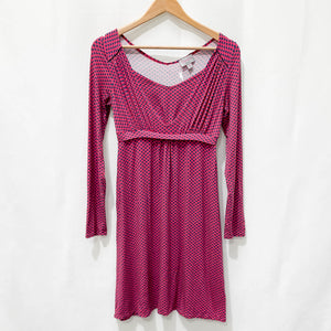 Pomkin Paris Pink Patterned Maternity Nursing Jersey Dress XS