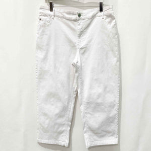 Evans White Denim Cropped Jeans UK14