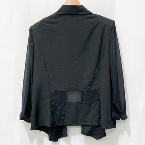 City Chic Black Drapey Sheer Sleeve Open Front Blazer Jacket UK 22