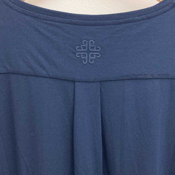 Gossypium Navy Blue Organic Cotton Yoga T-Shirt UK 10