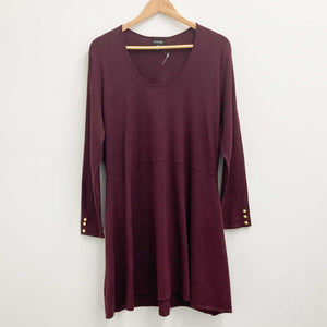Evans Burgundy Knit Tunic Dress UK 16