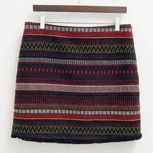 George Black & Red Woven A-Line Mini Skirt UK12