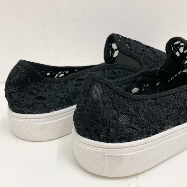 Cloudwalkers Black Lacey Slip On Comfort Shoes US8 UK6