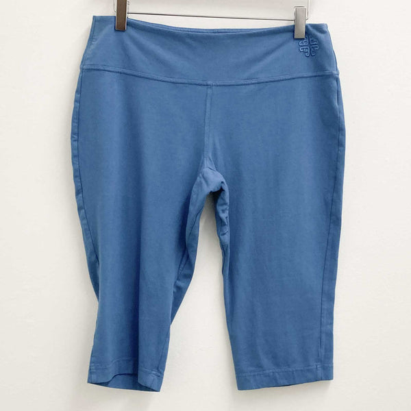 Gossypium Dusky Blue Organic Cotton Knee Length Yoga Shorts UK16