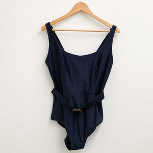 City Chic Navy Belted One Piece Swimsuit UK 14