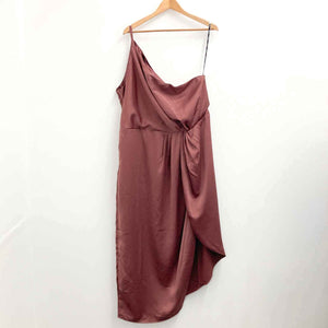 City Chic Blush Satin One-Shoulder Maxi Dress XL UK/24