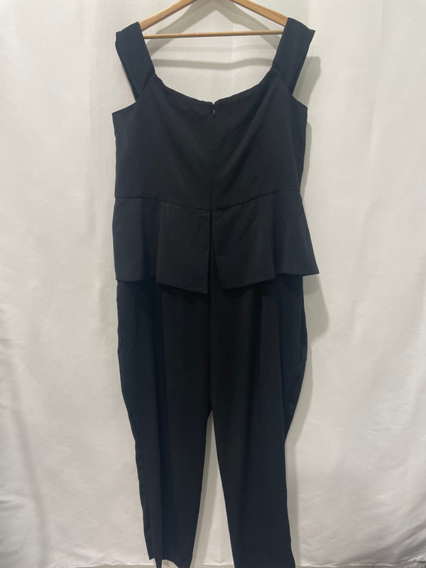 City Chic Black Tuxedo Jumpsuit XL/ UK22