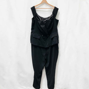 City Chic Black Double Breasted Tux Jumpsuit UK 22