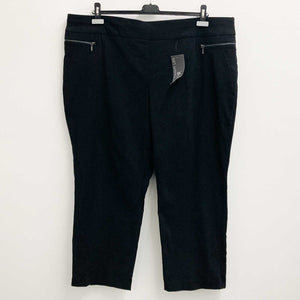 Avenue Black Straight Leg Super Stretch Zip Pants Trousers UK 22 Petite