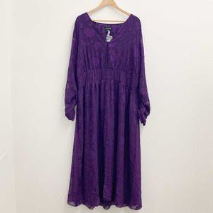 City Chic Purple Floral Applique V-Neck Maxi Dress UK 20