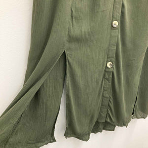 Evans Khaki Green Button Front Maxi Skirt UK 20