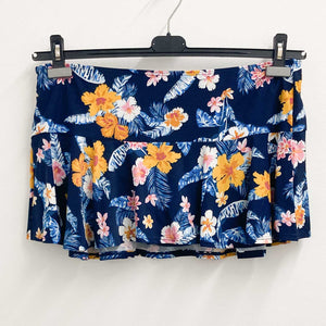 Evans Navy Tropical Floral Print Frill Swim Skirt UK 18