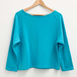 Gossypium Turquoise Blue Raglan Organic Cotton Sweatshirt UK12