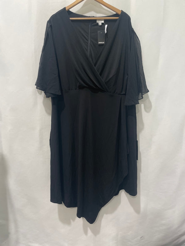 Avenue Black Asymmetrical Wrap Dress UK30/32