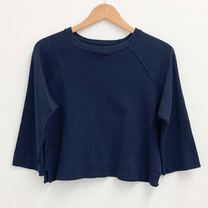 Gossypium Navy Blue Yoga Organic Cotton Sweatshirt UK10
