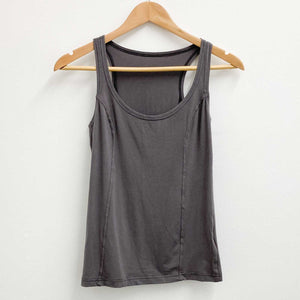 Gossypium Grey Organic Cotton Blend Fitted Yoga Vest Top UK12