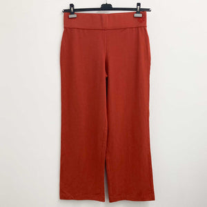 Gossypium Terracotta Red Organic Cotton Blend Wide Leg Yoga Pants UK 18
