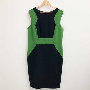M&S Black and Green Shift Dress UK16
