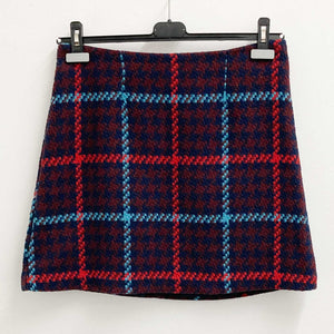 Tu Navy Check Textured Short Skirt UK12