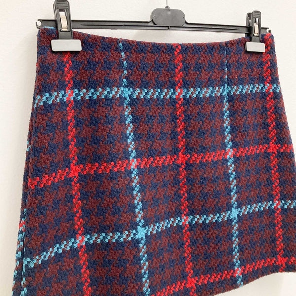 Tu Navy Check Textured Short Skirt UK12