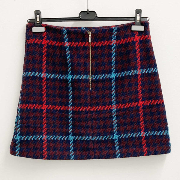 Tu Navy Check Textured Short Skirt UK12