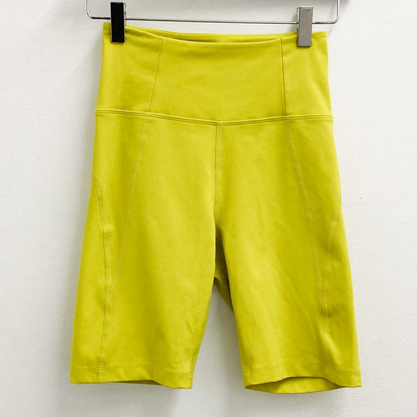 Girlfriend Collective Chartreuse Yellow Yoga Shorts XS