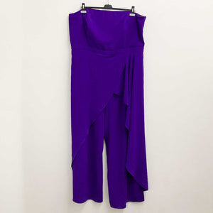 City Chic Purple Strapless Wide Leg Jumpsuit UK 24