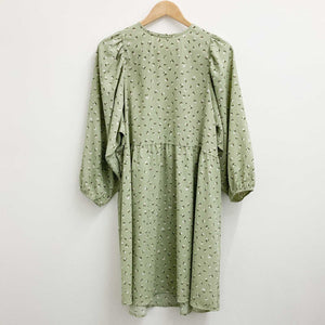 Monki Pale Green Floral Midi Dress UK S