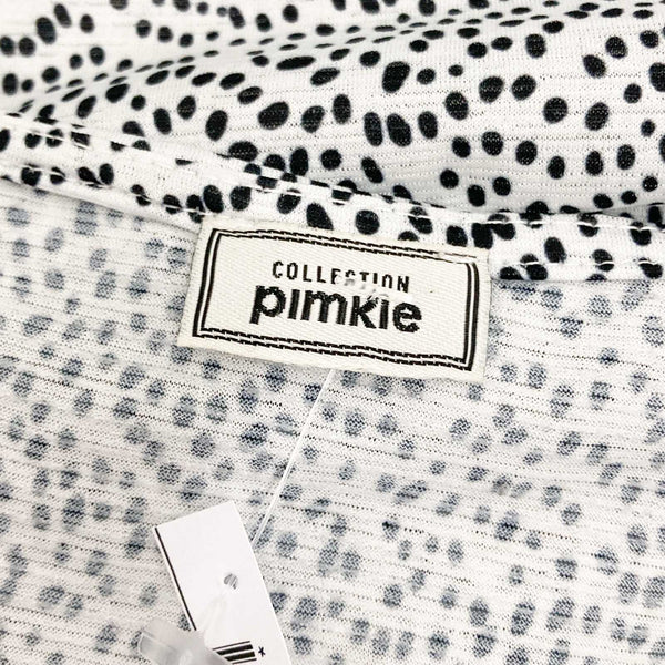 Pimkie White & Black Spot Print Top UK S