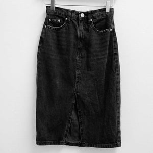 H&M Black Straight Denim Skirt 32