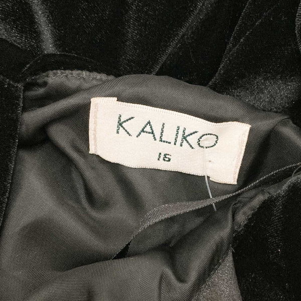 Kaliko Black Velvet Long Flare Gown UK16
