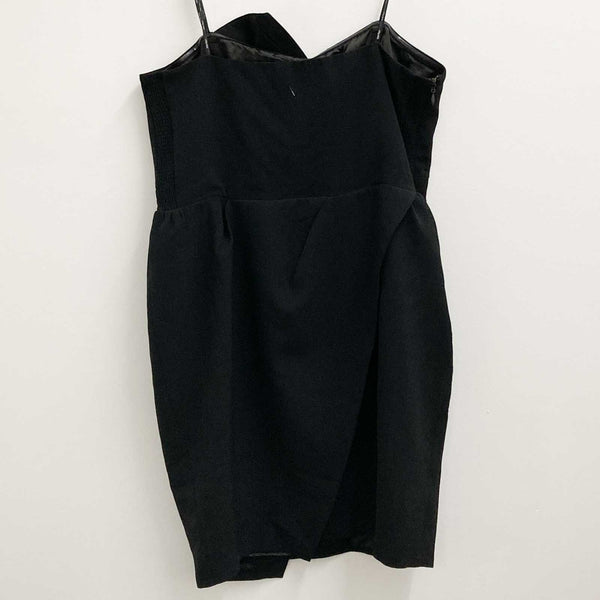 City Chic Black Asymmetrical Strapless Dress UK 22