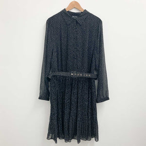 City Chic Collared Ivory Spot Dress UK18