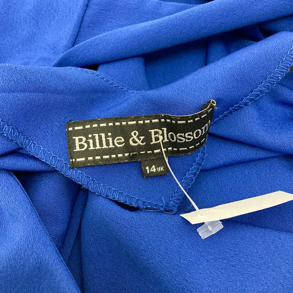 Billie & Blossom Cobalt Blue Beaded Cap Sleeve Top UK14
