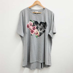 Avenue Grey Love Above All T Shirt UK22/24