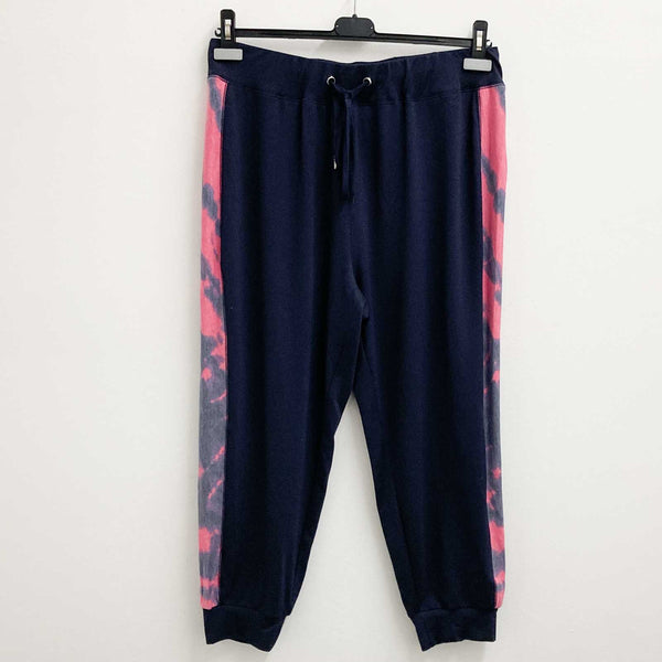 Zim & Zoe by City Chic Navy & Pink Tie Dye Contrast Cropped Joggers