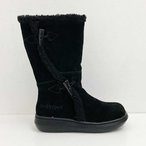 Rocket Dog Black Suede Faux Shearling Lined Winter Boots UK 3