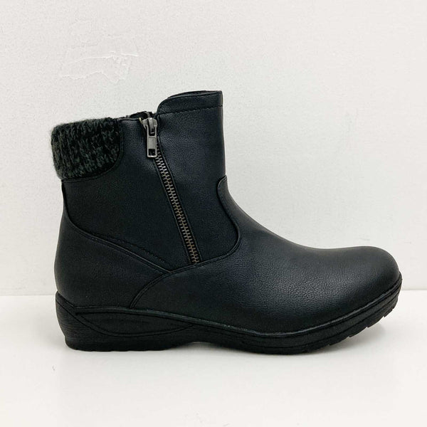 Cloudwalkers Black WIDE FIT Emily Wedge Boots UK9