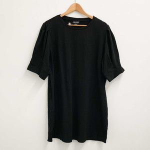 City Chic Black Stretch Jersey Puff Sleeve Mini Dress UK 16