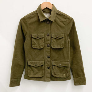 Jack Wills Green Cotton Military Button Jacket UK 8