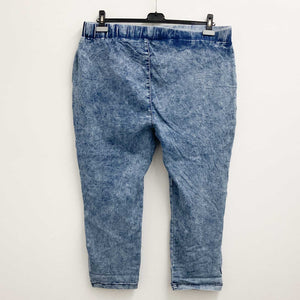 Avenue Blue Mid Wash Denim Star Stretch Cropped Jeans UK 22