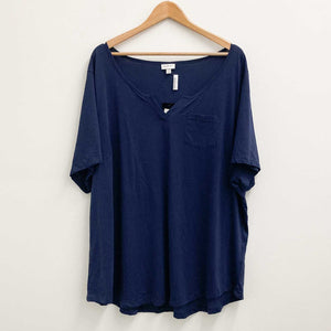 Avenue Navy Blue Split neck T Shirt UK26/28