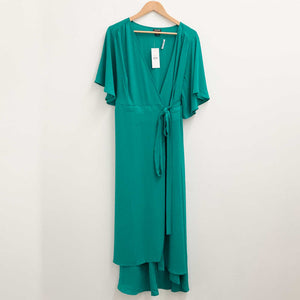 Evans Teal Green Plain Maxi Wrap Dress UK 20