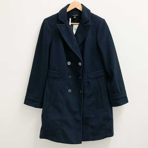 Evans Navy Double-Breasted Military Coat UK 16