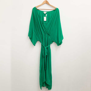 Loralette by City Chic Green Plain V-Neck Maxi Dress UK 22/24