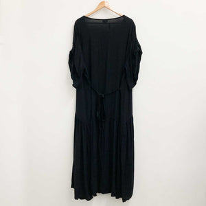Avenue Black V-Neck Short Sleeve Hi-Lo Hem Maxi Dress UK 26/28 