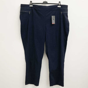 Avenue Navy Blue Super Stretch Zip Pants UK26