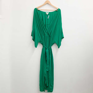 Loralette by City Chic Green Plain V-Neck Dress UK 22/24 